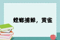 螳螂捕蝉，黄雀在后的反义词